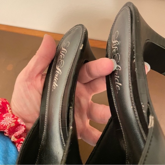 Life Stride black croc embossed buckle kitten heel size 10 - Picture 13 of 14